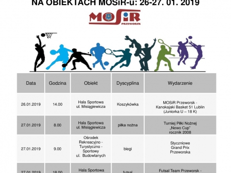 Sportowy weekend na obiektach MOSiR-u 26-27. 01. 2019