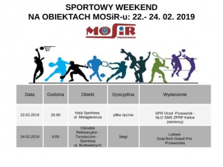 Sportowy weekend na obiektach MOSiR-u 22-24. 02. 2019