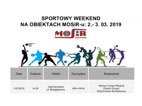 Sportowy weekend na obiektach MOSiR-u 2-3. 03. 2019