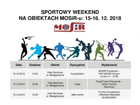 Sportowy weekend na obiektach MOSiR-u 15-16. 12. 2018