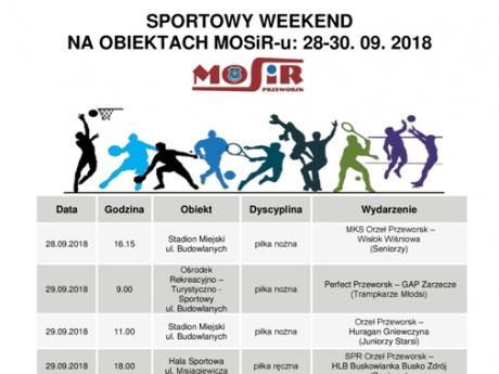 Sportowy weekend na obiektach MOSiR-u 28 - 30. 09.2018