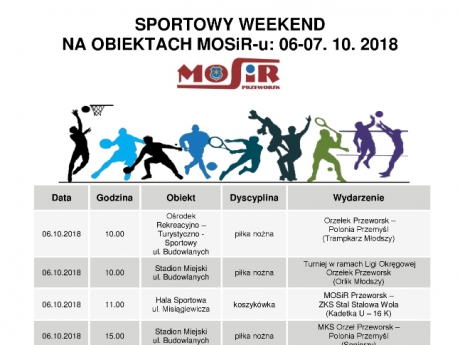 Sportowy weekend na obiektach MOSiR-u 06 - 07. 10.2018